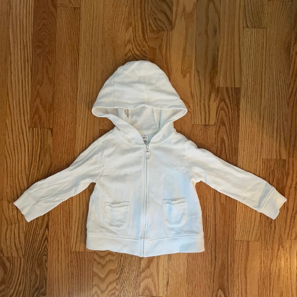 Carter’s Baby Girl White Hoodie, 12 months
